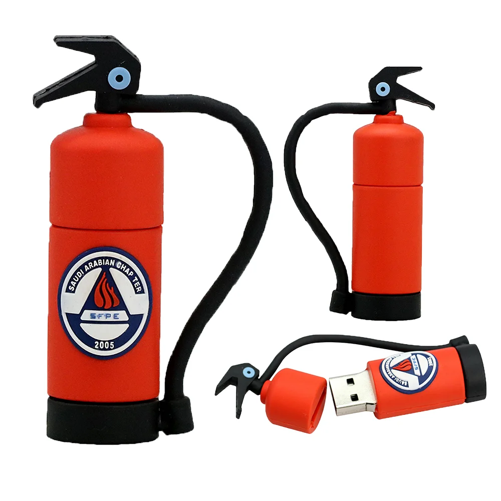 Флешка Резиновая Огнетушитель Extinguisher Q357 красный 2 Гб - фото 7