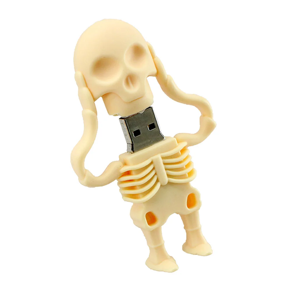 Флешка Резиновая Скелет Skeleton Q363 бежевый 2 ТБ - фото 2