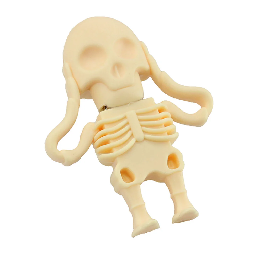 Флешка Резиновая Скелет Skeleton Q363 бежевый 2 ТБ - фото 4