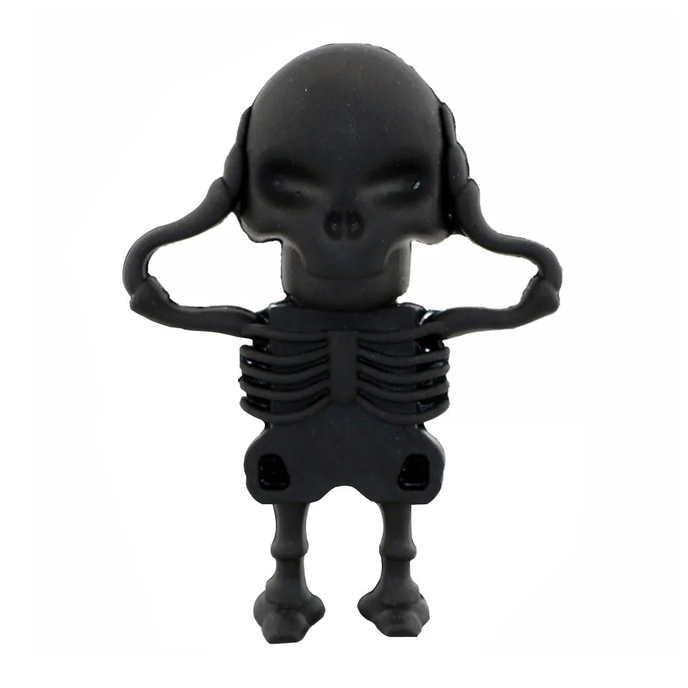 Флешка Резиновая Скелет Skeleton Q363 черный 512 Гб - фото 1