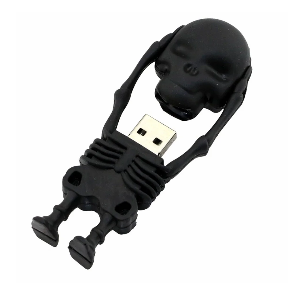 Флешка Резиновая Скелет Skeleton Q363 черный 512 Гб - фото 2