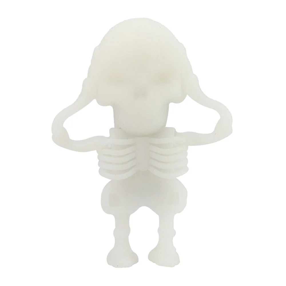 Флешка Резиновая Скелет Skeleton Q363 белый 8 Гб - фото 1