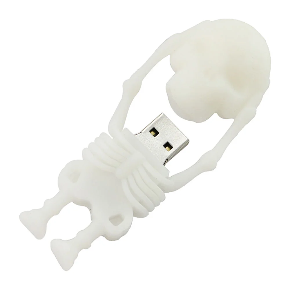 Флешка Резиновая Скелет Skeleton Q363 белый 8 Гб - фото 2