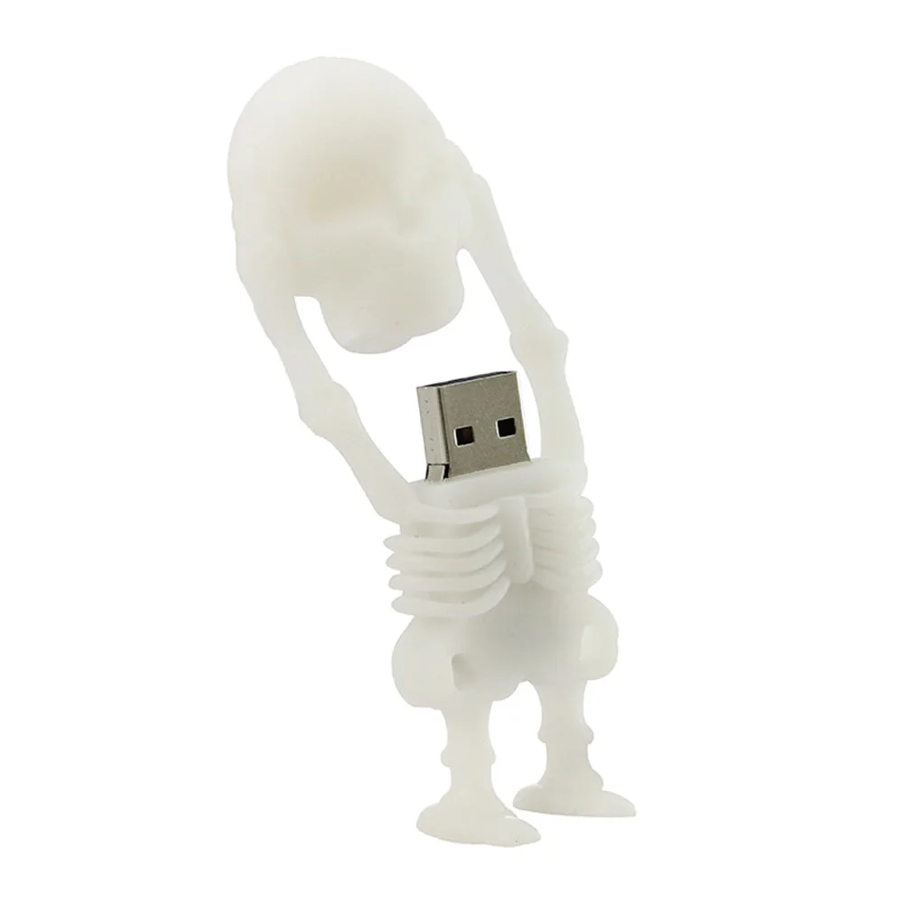 Флешка Резиновая Скелет Skeleton Q363 белый 256 Гб - фото 4
