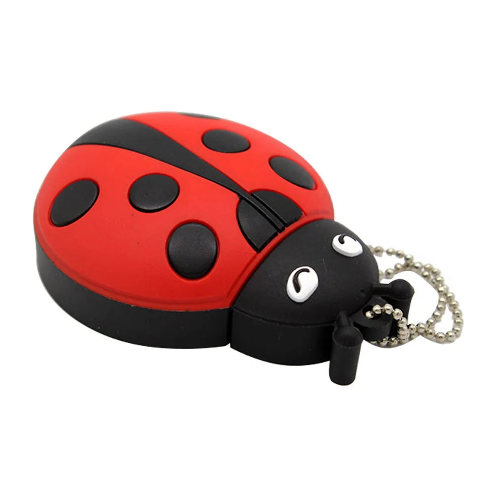 Флешка Резиновая Божья Коровка Ladybug Q382 красная / черная 16 Гб - фото 4