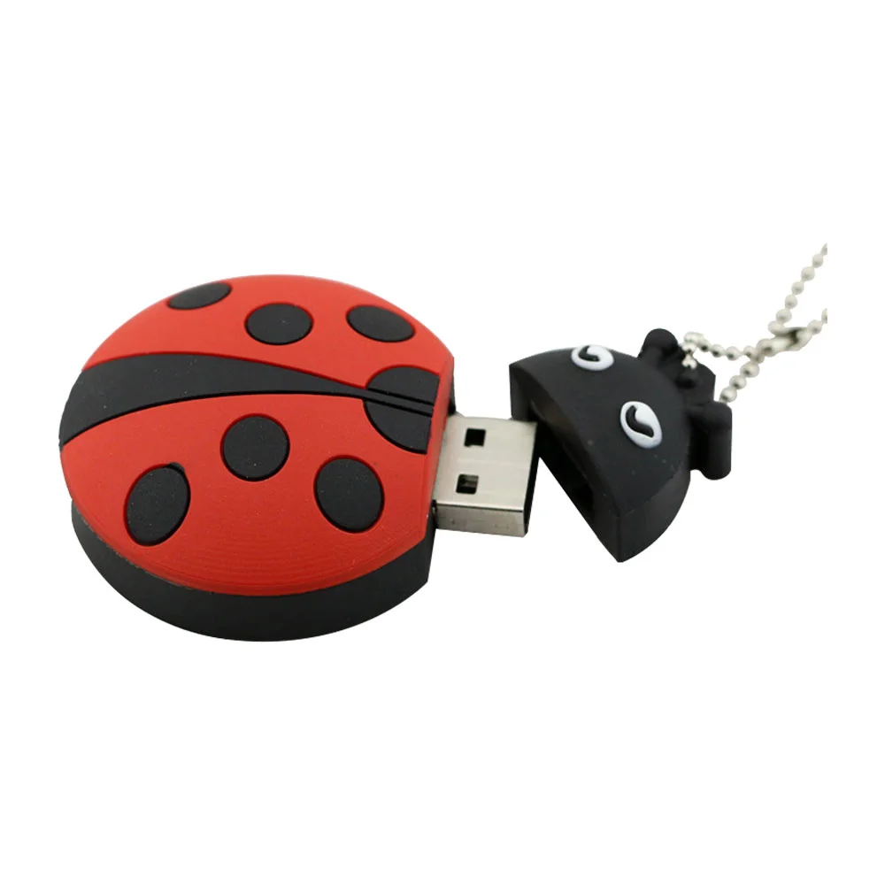 Флешка Резиновая Божья Коровка Ladybug Q382 красная / черная 1 Гб - фото 7
