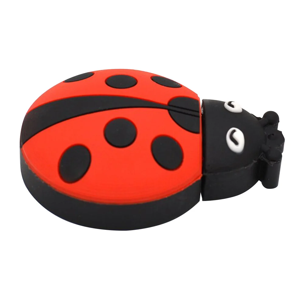 Флешка Резиновая Божья Коровка Ladybug Q382 красная / черная 512 Гб - фото 2