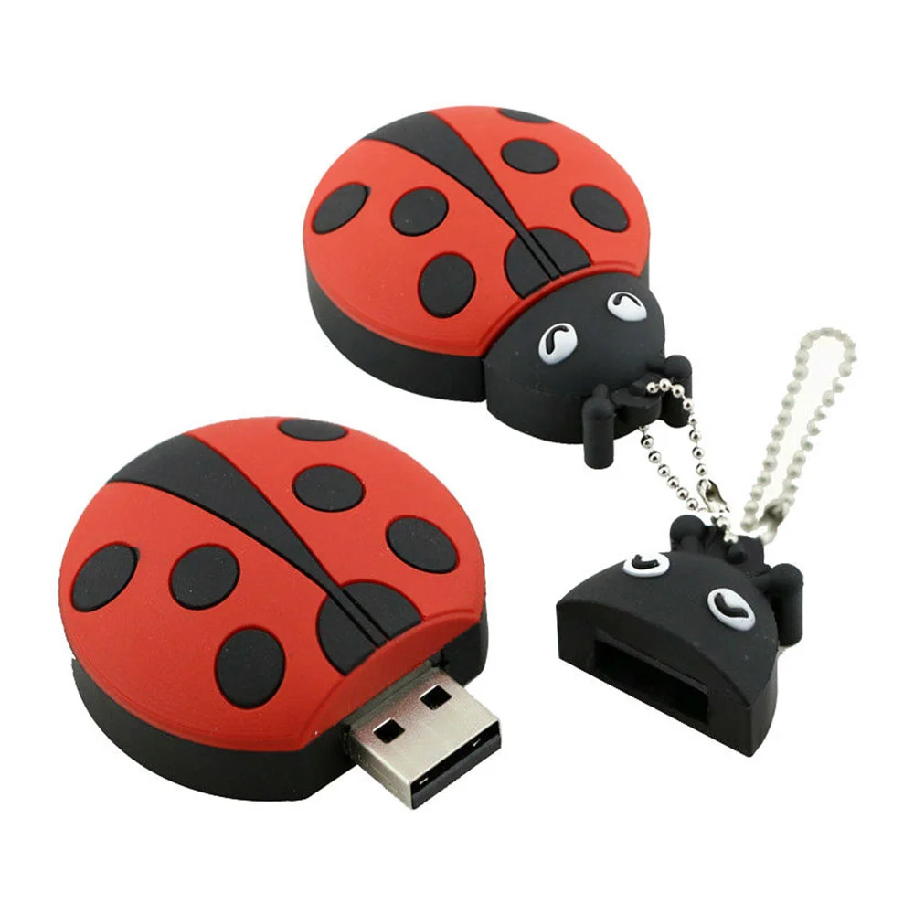 Флешка Резиновая Божья Коровка Ladybug Q382 красная / черная 512 Гб - фото 8