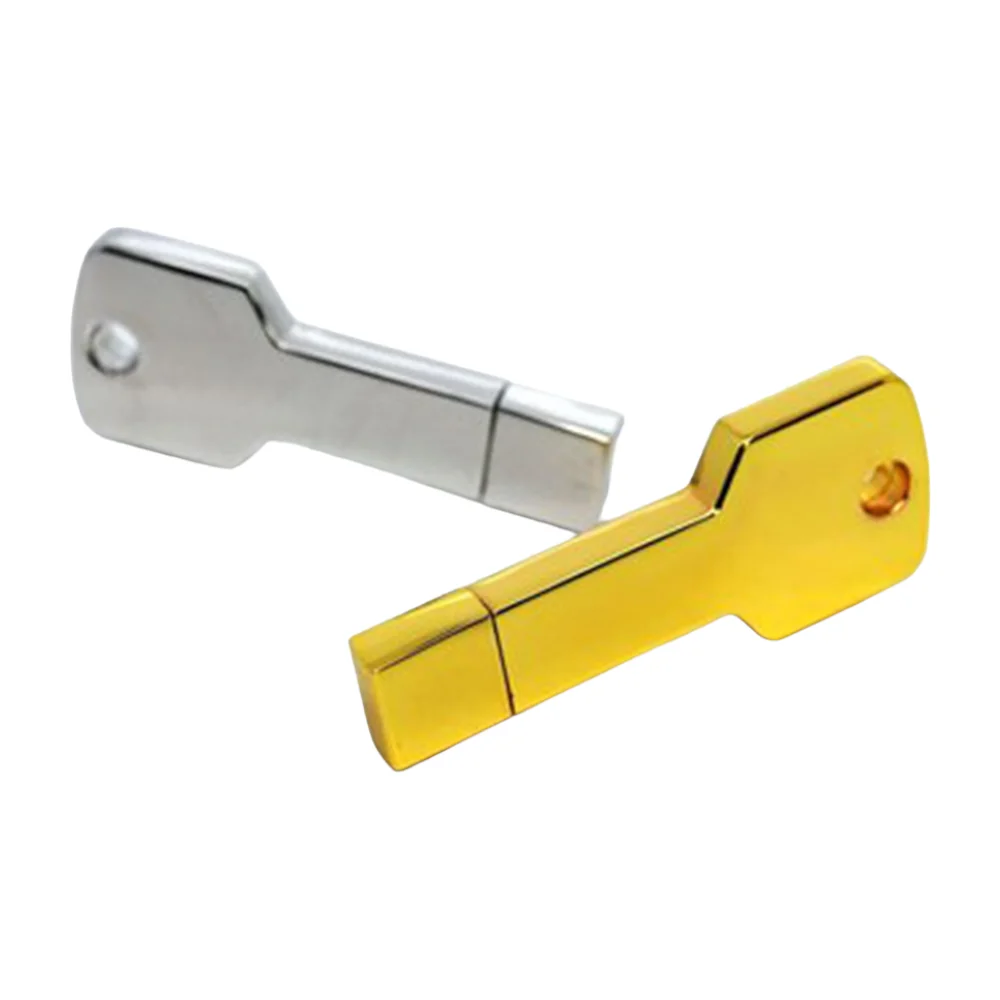 Флешка Металлическая Ключ Раунд Key Round R406 золотой 256 Гб - фото 4
