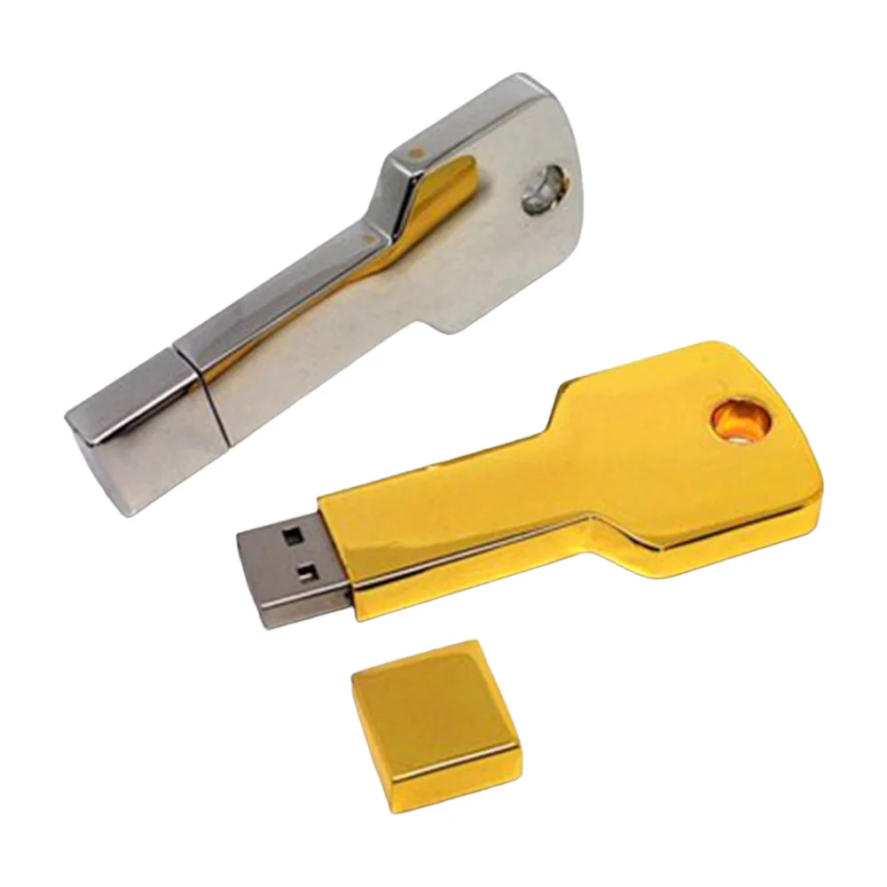 Флешка Металлическая Ключ Раунд Key Round R406 серебряный 2 Гб - фото 1