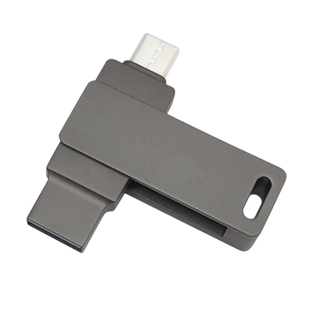 Флешка Металлическая Твистер Лайт \Twister Light\ R419 черный-синий 128 Гб - фото 4