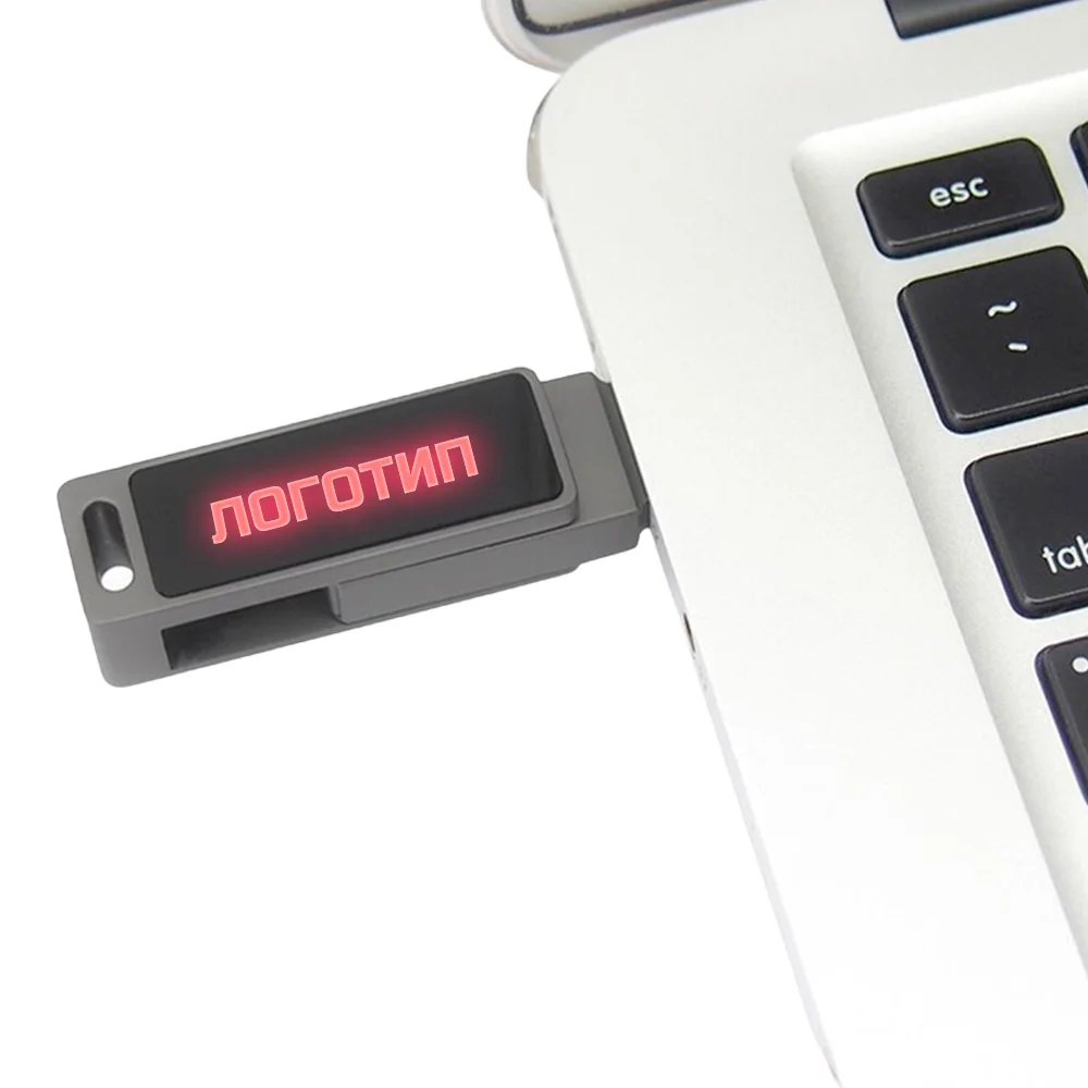 Флешка Металлическая Твистер Лайт "Twister Light" R419 черный-красный 256 Гб - фото 3