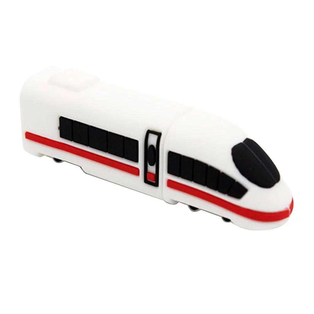 Флешка Резиновая Поезд Экспресс Train Express Q424 белый 4 Гб - фото 2