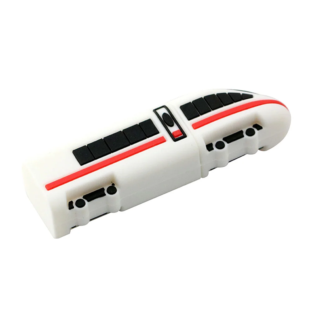 Флешка Резиновая Поезд Экспресс Train Express Q424 белый 8 Гб - фото 5