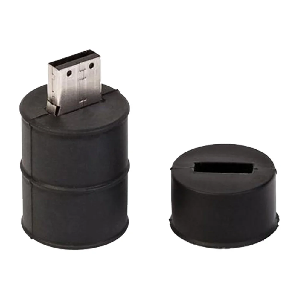 Флешка Резиновая Бочка Barrel Q428 черный 4 Гб - фото 4