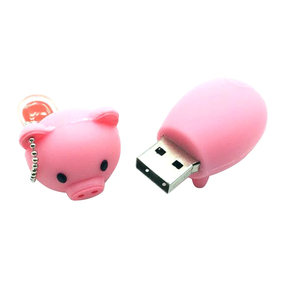 Флешка Резиновая Поросенок Piggy Q430 розовый 128 Гб - фото 8