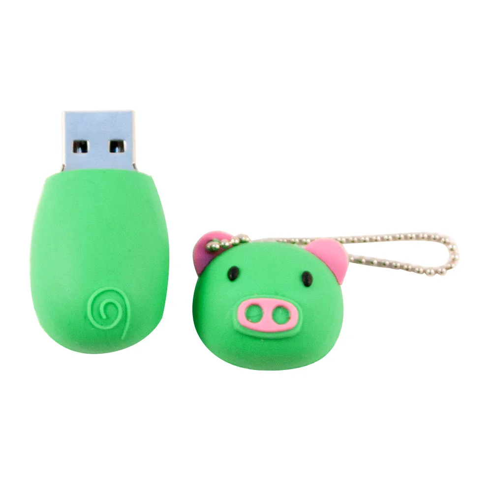Флешка Резиновая Поросенок Piggy Q430 зеленый 8 Гб - фото 2