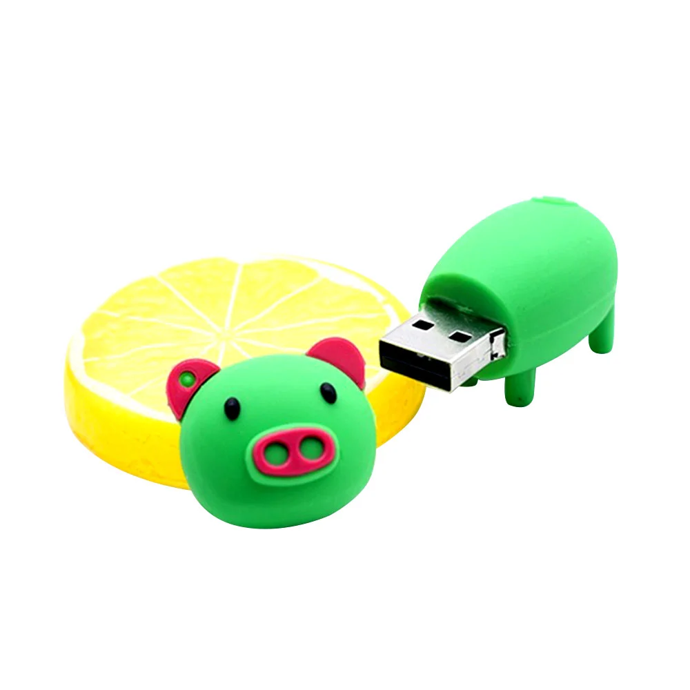Флешка Резиновая Поросенок Piggy Q430 зеленый 128 Гб - фото 9