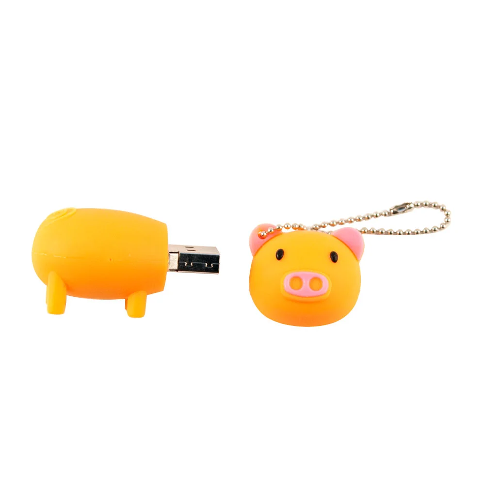 Флешка Резиновая Поросенок Piggy Q430 оранжевый 4 Гб - фото 3
