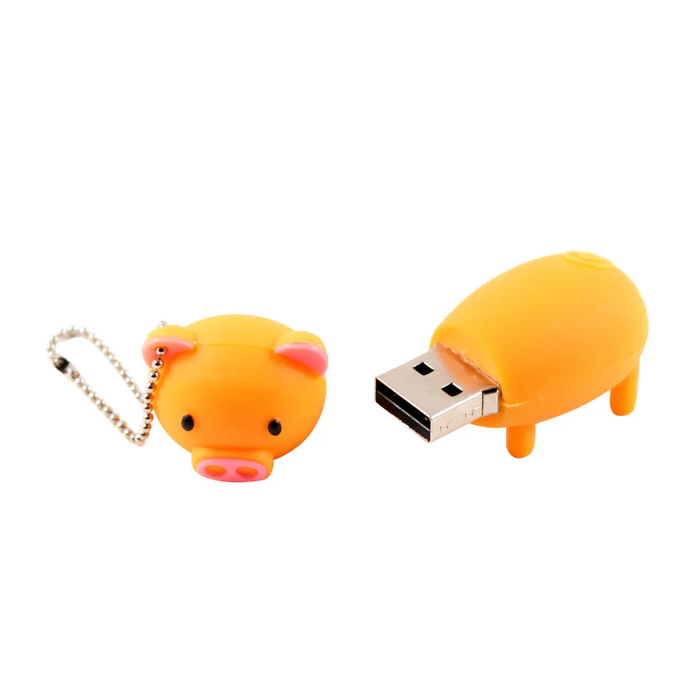 Флешка Резиновая Поросенок Piggy Q430 оранжевый 64 Гб - фото 4