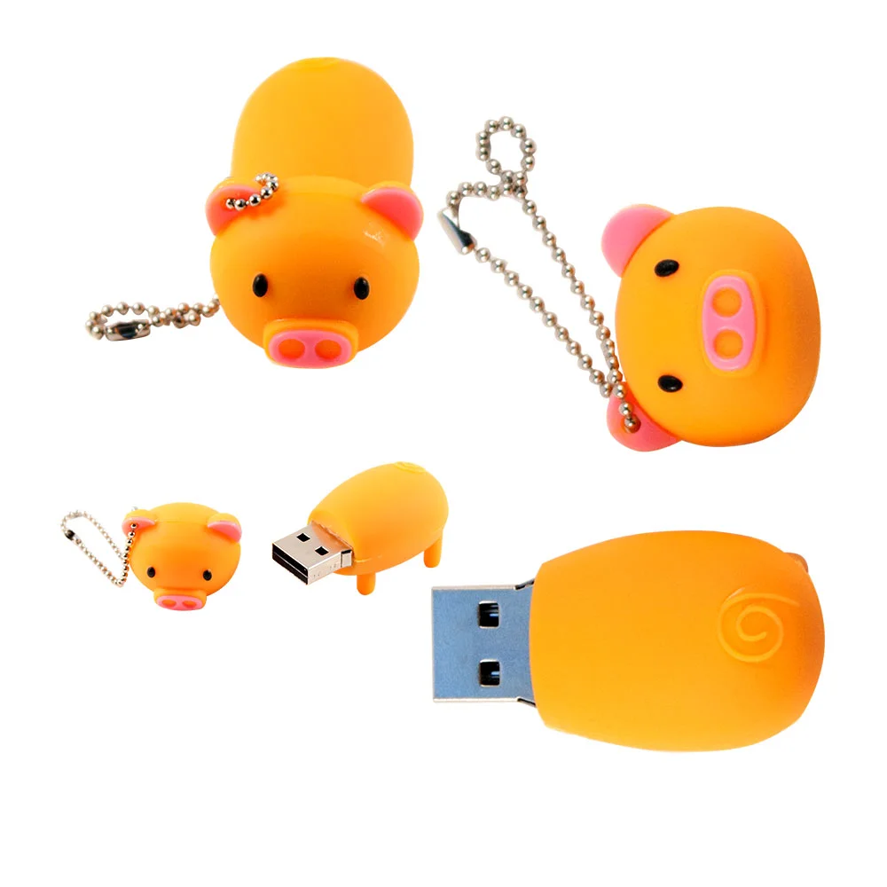 Флешка Резиновая Поросенок Piggy Q430 оранжевый 1 Гб - фото 8
