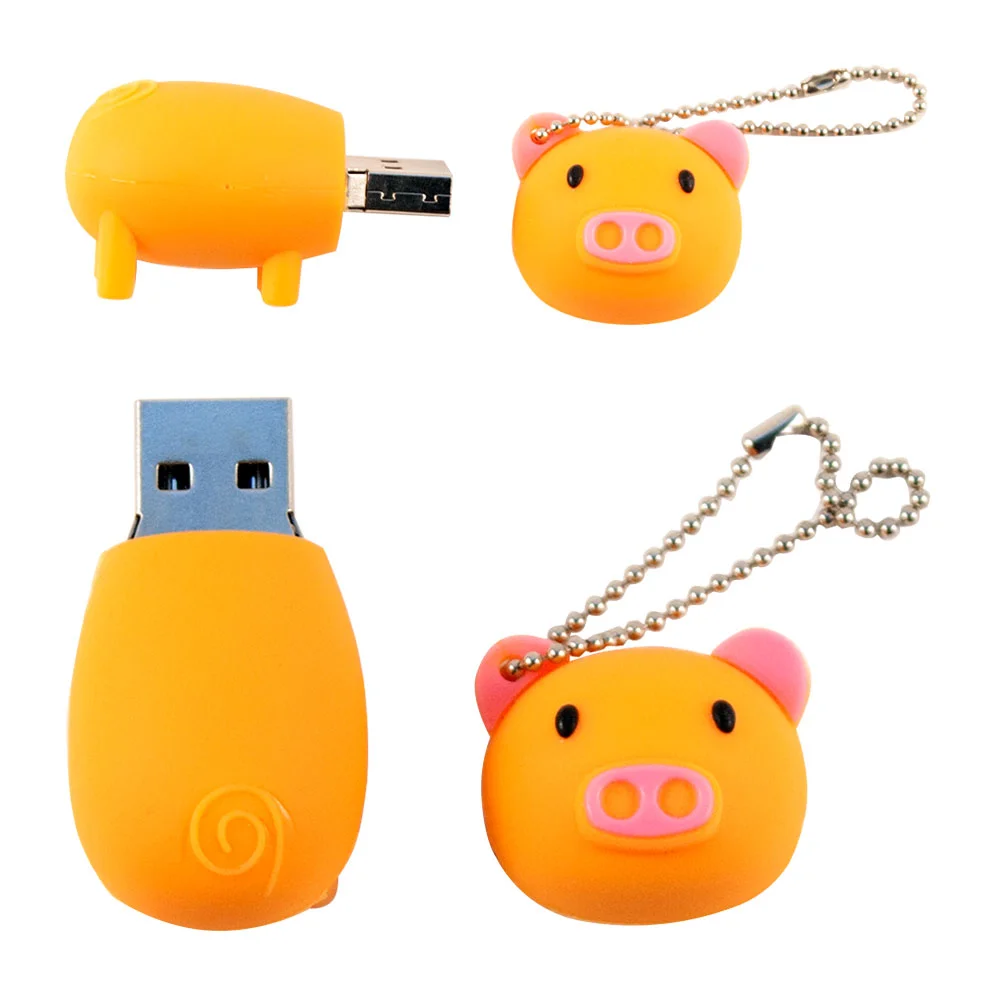 Флешка Резиновая Поросенок Piggy Q430 оранжевый 512 Гб - фото 7