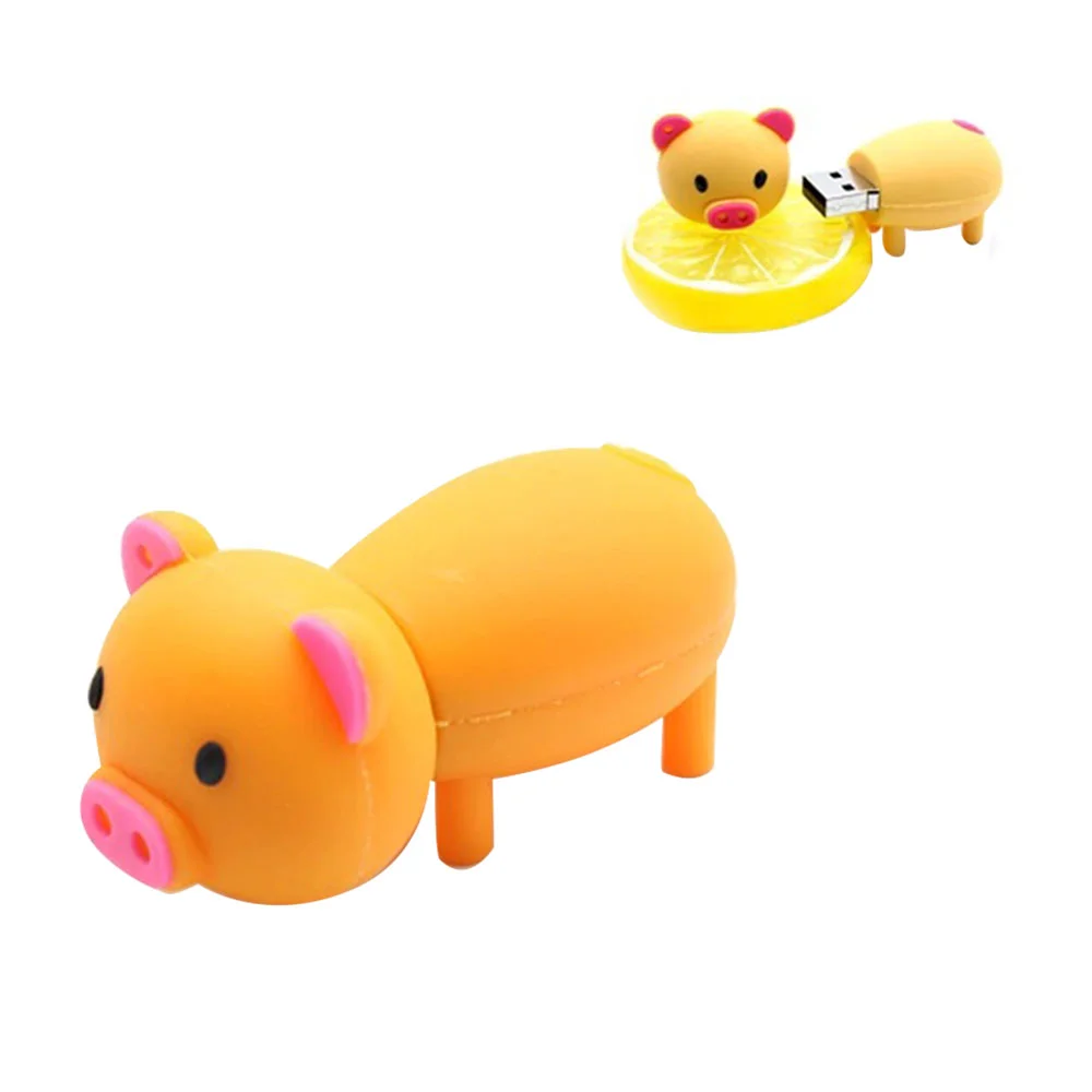 Флешка Резиновая Поросенок Piggy Q430 оранжевый 512 Гб - фото 9