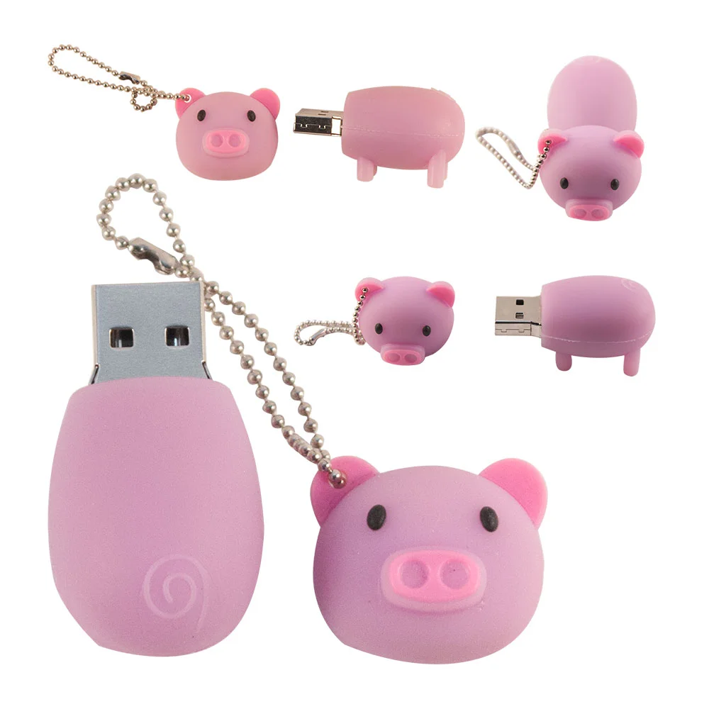 Флешка Резиновая Поросенок Piggy Q430 сиреневый 4 Гб - фото 5