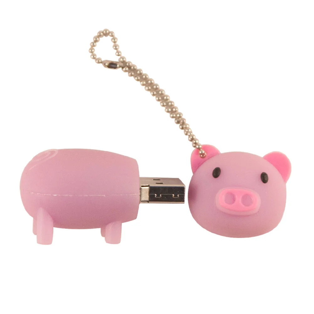 Флешка Резиновая Поросенок Piggy Q430 сиреневый 128 Гб - фото 2
