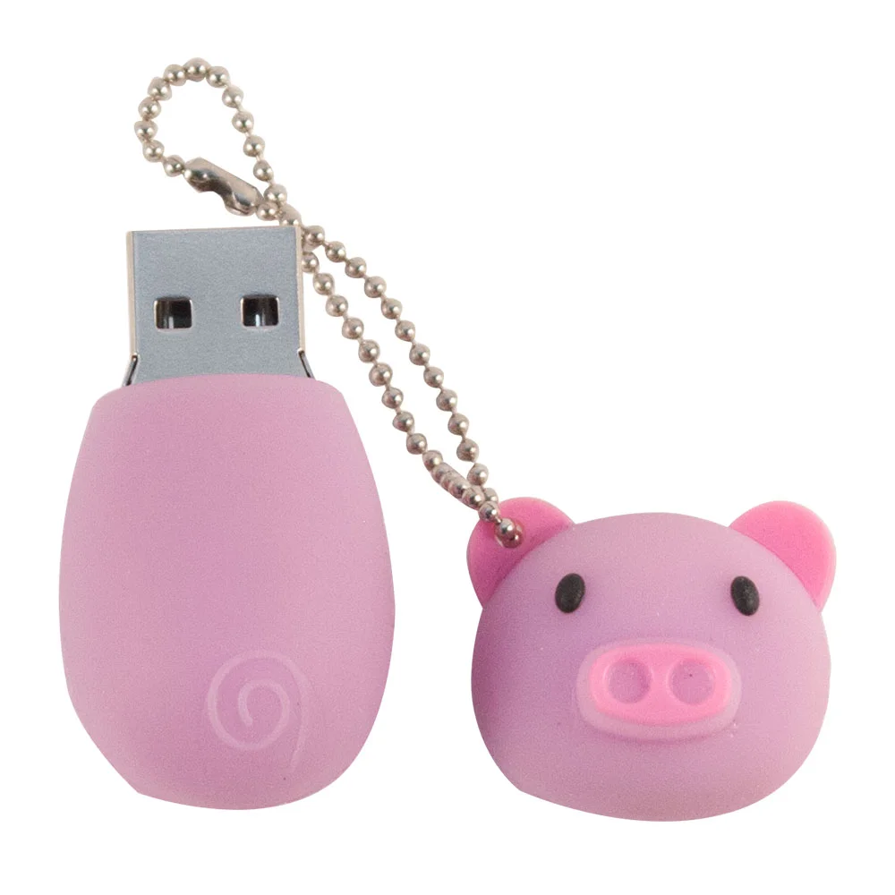 Флешка Резиновая Поросенок Piggy Q430 сиреневый 1 Гб - фото 4