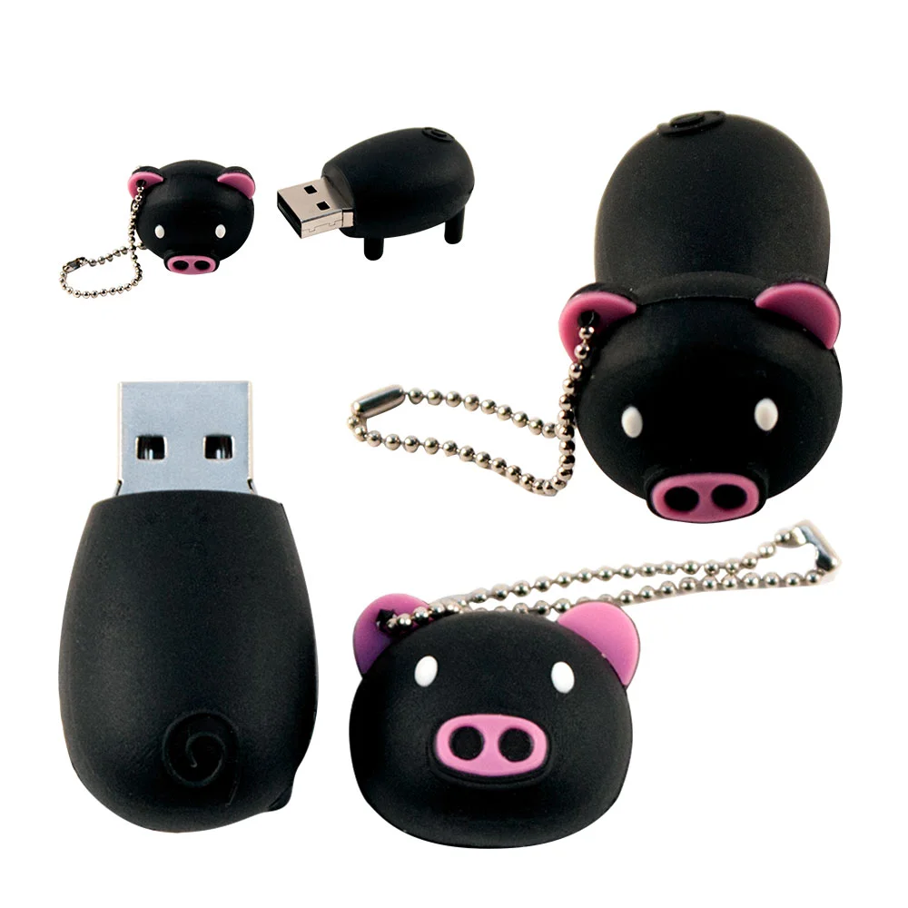 Флешка Резиновая Поросенок Piggy Q430 черный 4 Гб - фото 8