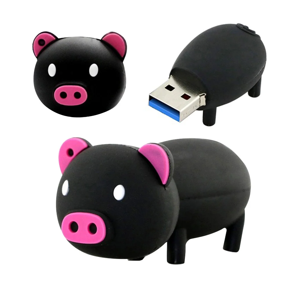 Флешка Резиновая Поросенок Piggy Q430 черный 4 Гб - фото 9