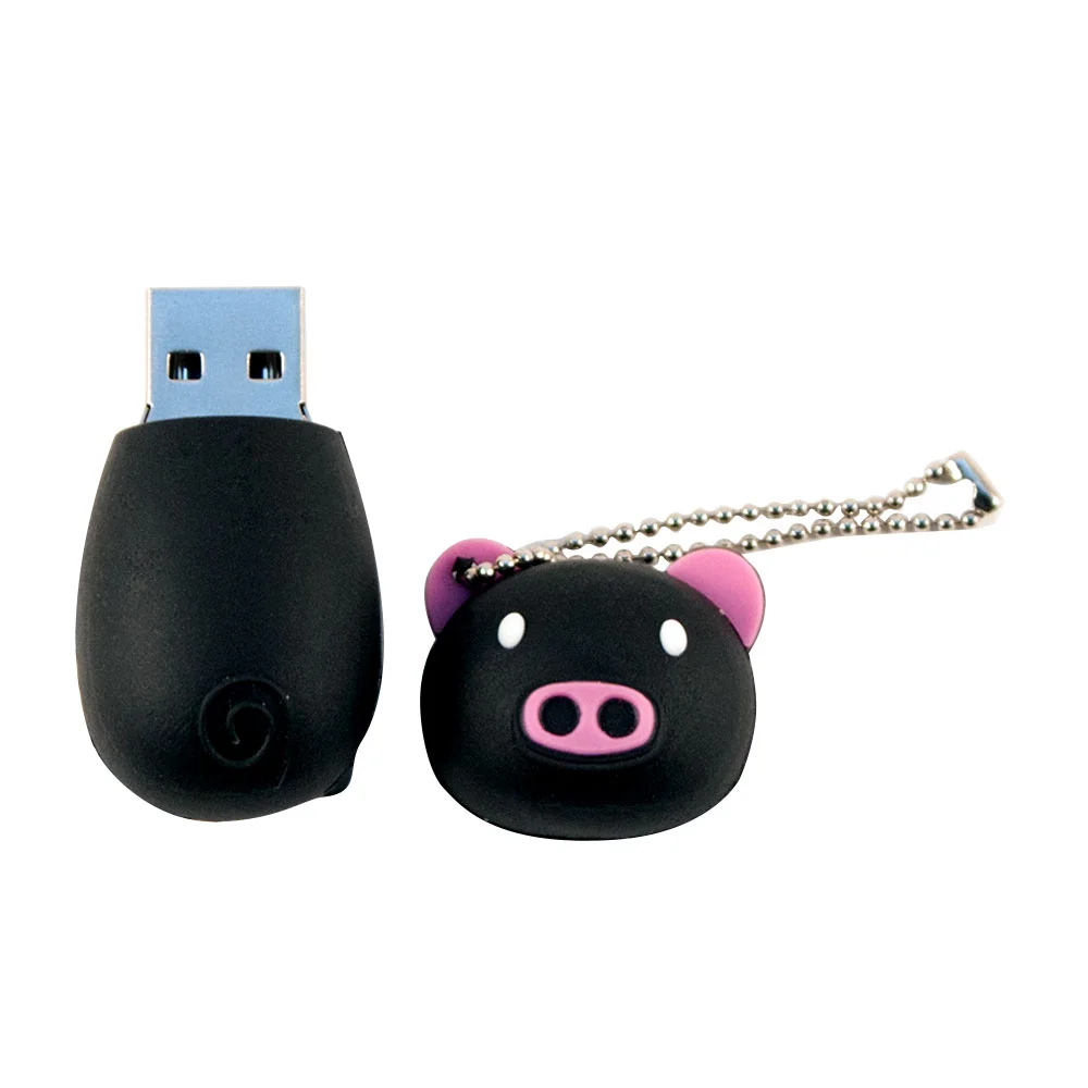 Флешка Резиновая Поросенок Piggy Q430 черный 8 Гб - фото 3