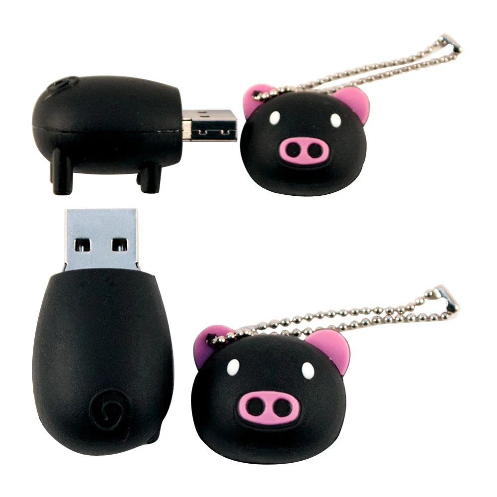 Флешка Резиновая Поросенок Piggy Q430 черный 8 Гб - фото 7