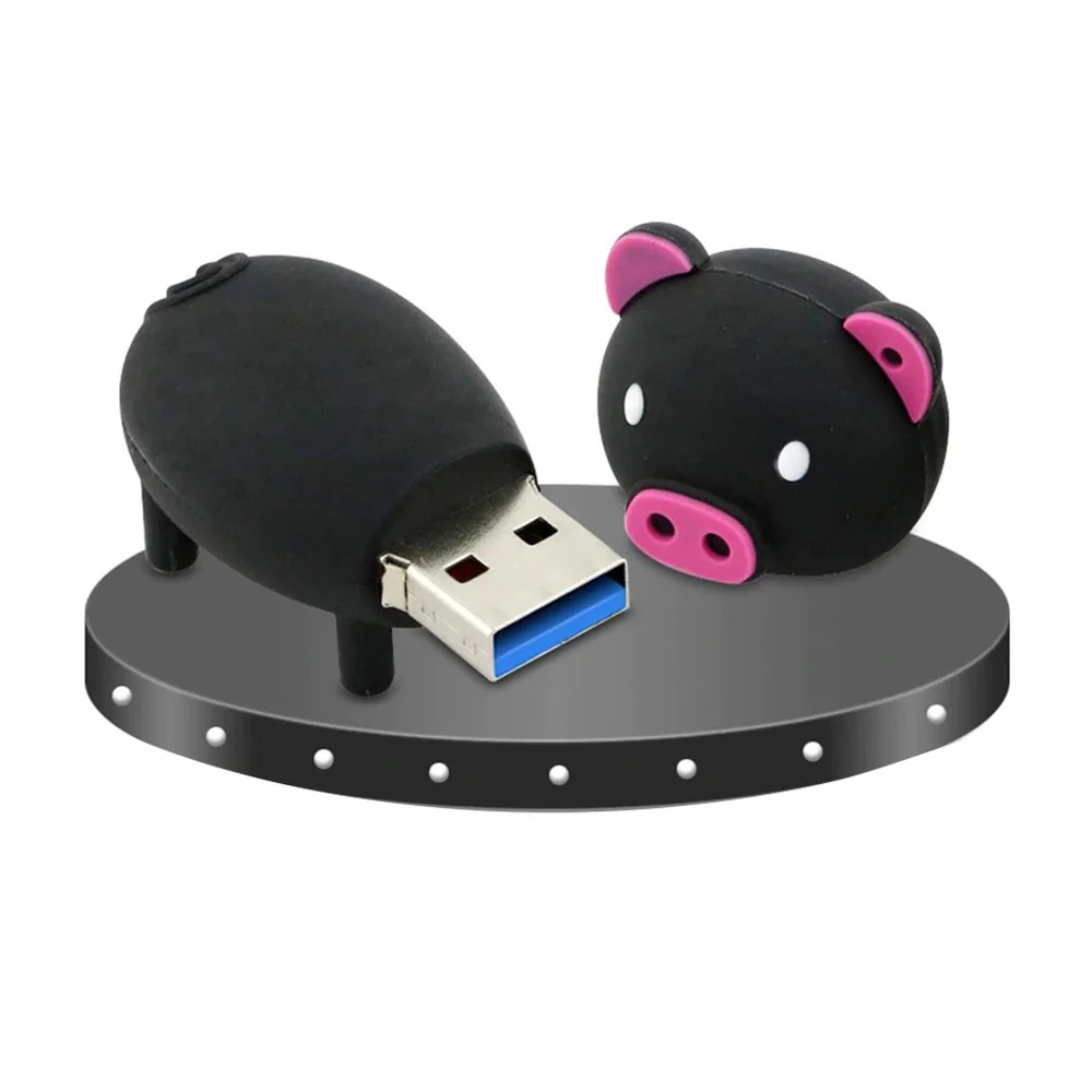 Флешка Резиновая Поросенок Piggy Q430 черный 128 Гб - фото 10