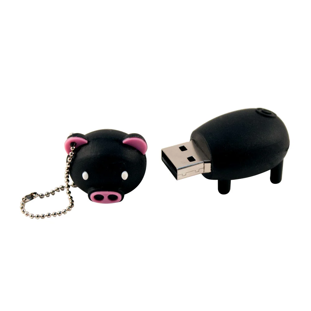 Флешка Резиновая Поросенок Piggy Q430 черный 256 Гб - фото 2