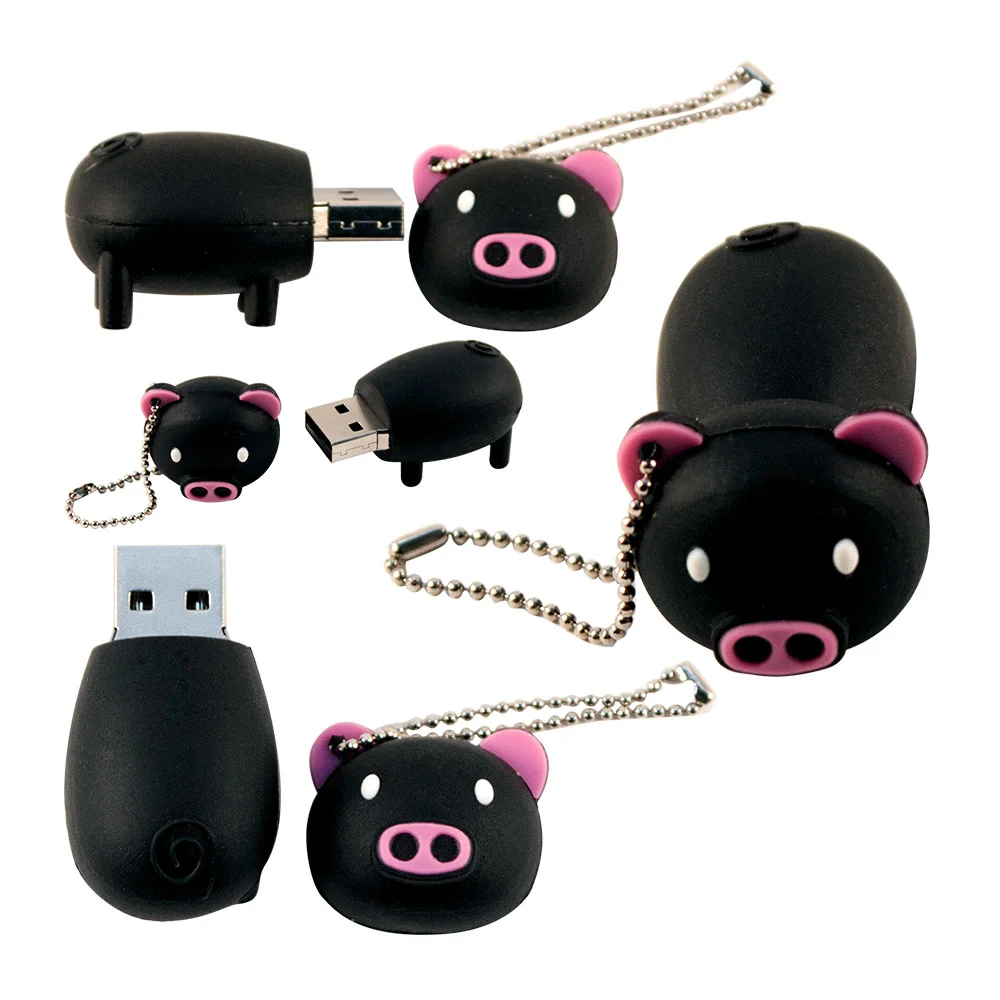 Флешка Резиновая Поросенок Piggy Q430 черный 512 Гб - фото 6