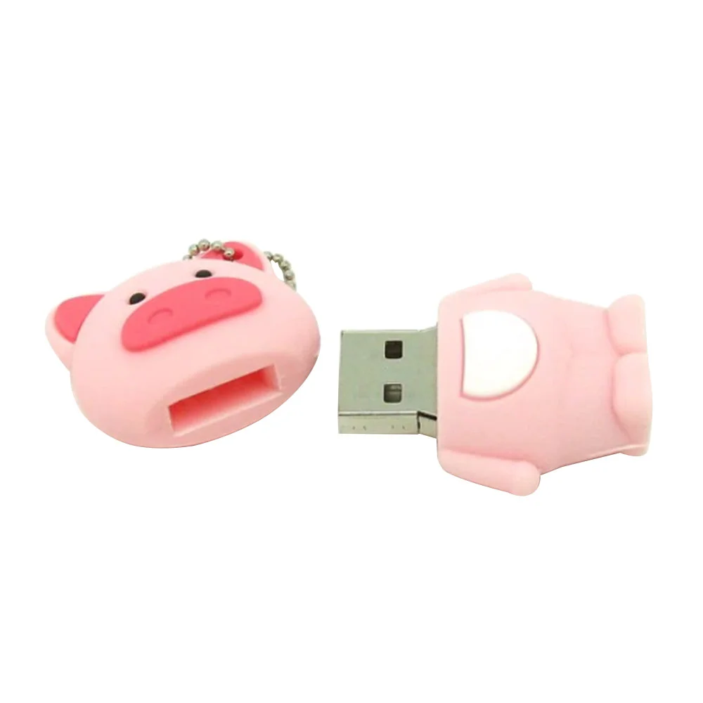 Флешка Резиновая Свинья Pig S432 розовая 1 Гб - фото 8