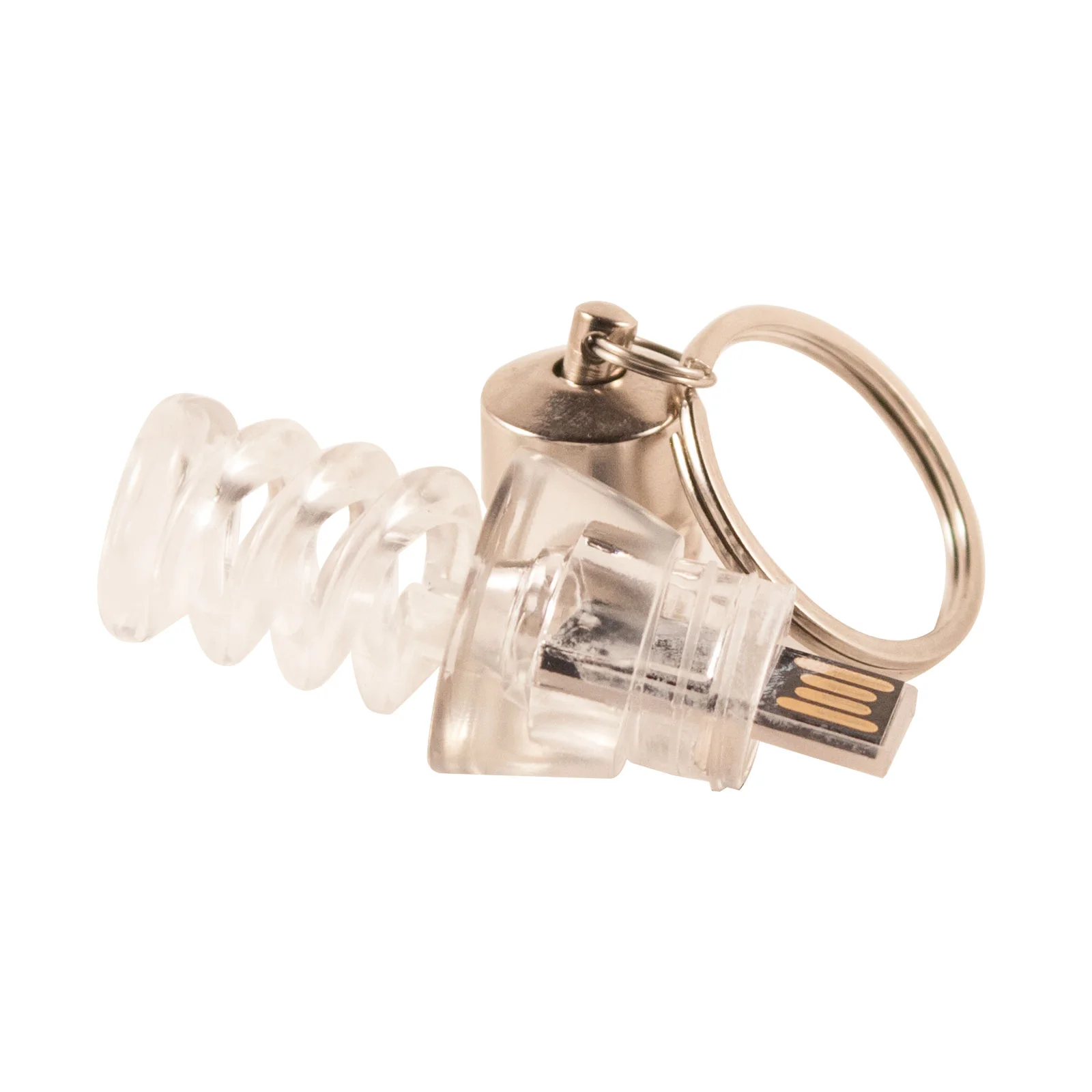 Флешка Стеклянная Лампочка Спираль Bulb Spiral W433 серебряная 256 Гб Прозрачный - фото 5