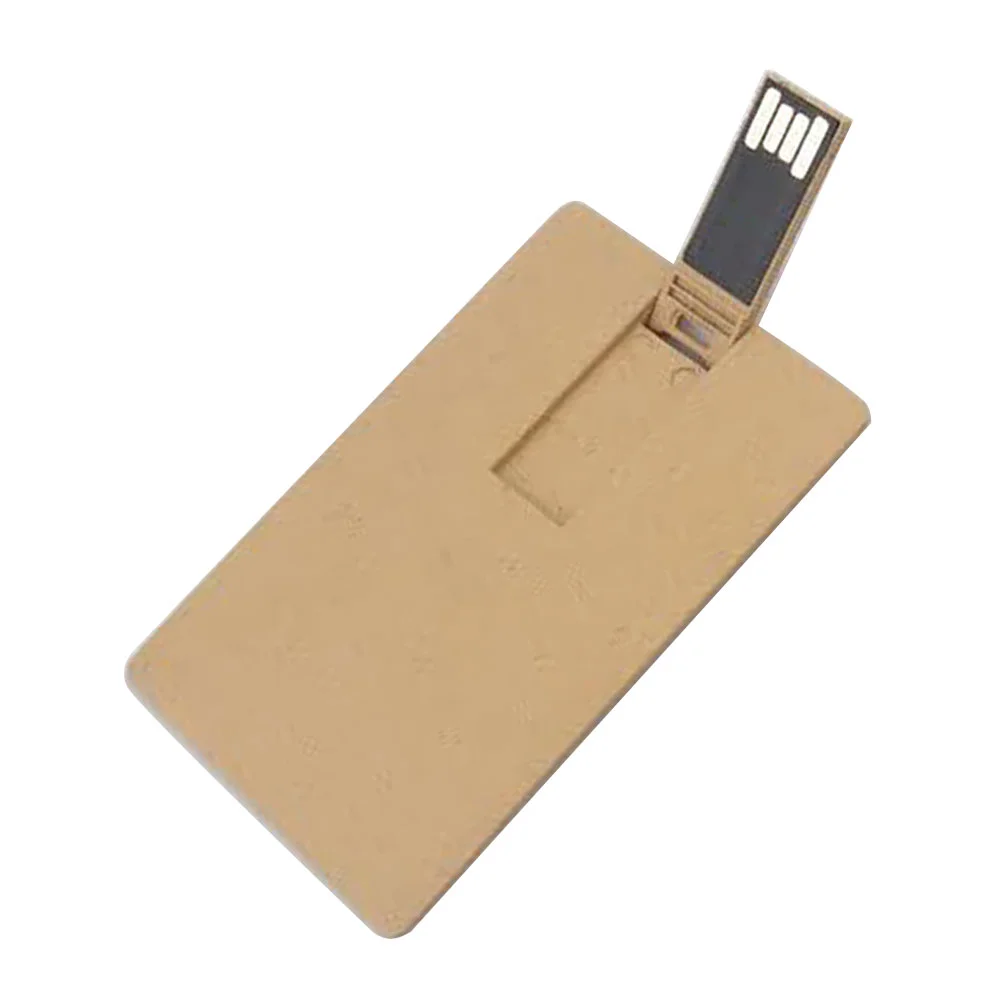 Флешка Бумажная Визитка Visit Card Paper D440 бежевый 1 Гб - фото 2