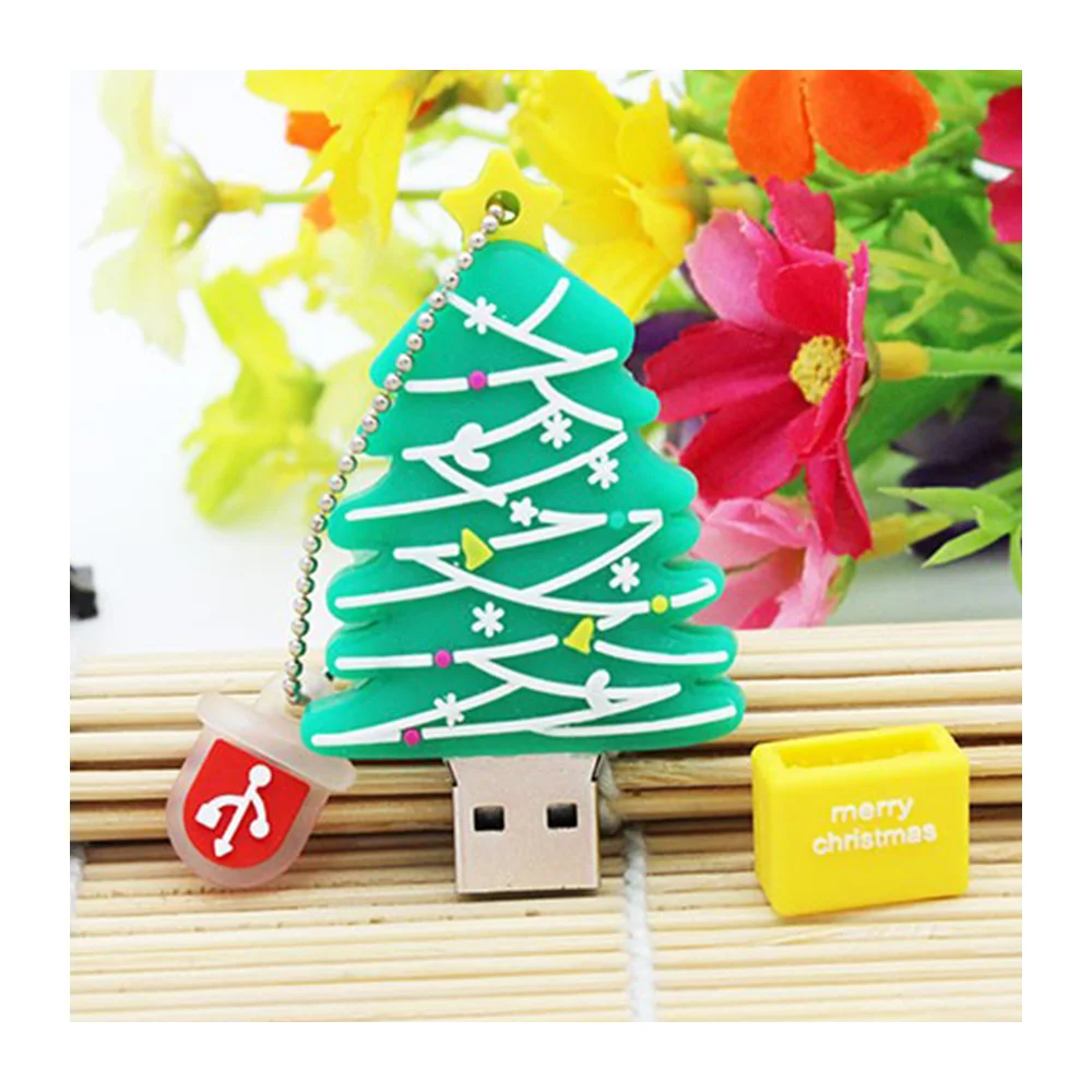 Флешка Резиновая Елка Christmas Tree Q441 зеленый 16 Гб - фото 5