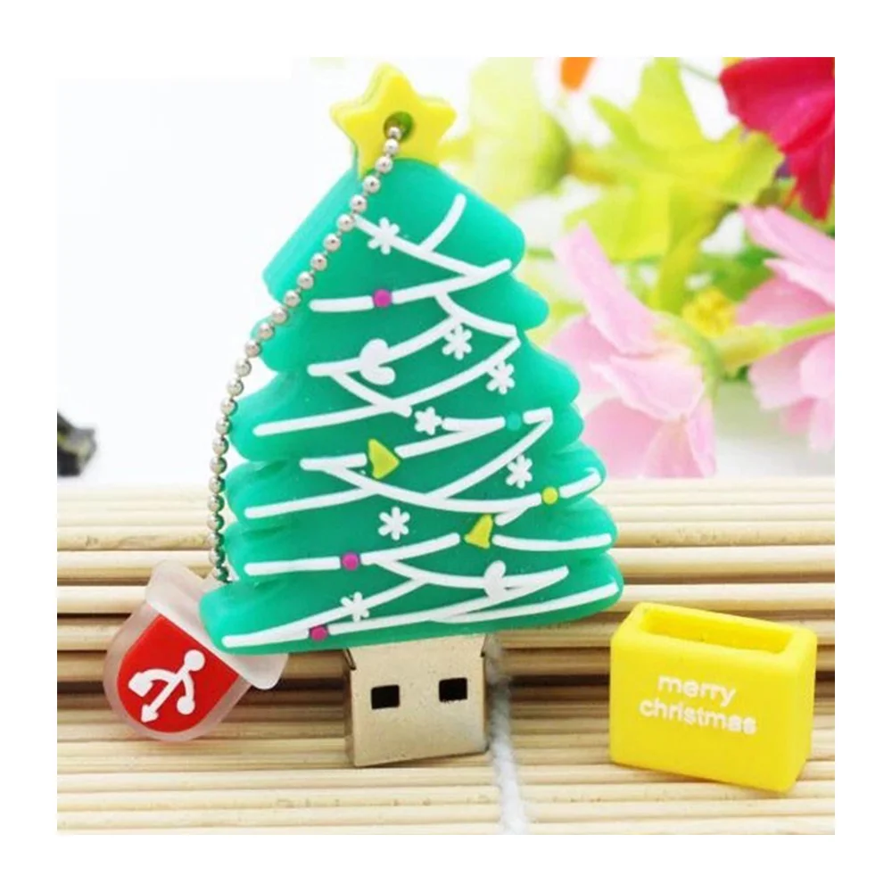 Флешка Резиновая Елка Christmas Tree Q441 зеленый 16 Гб - фото 6