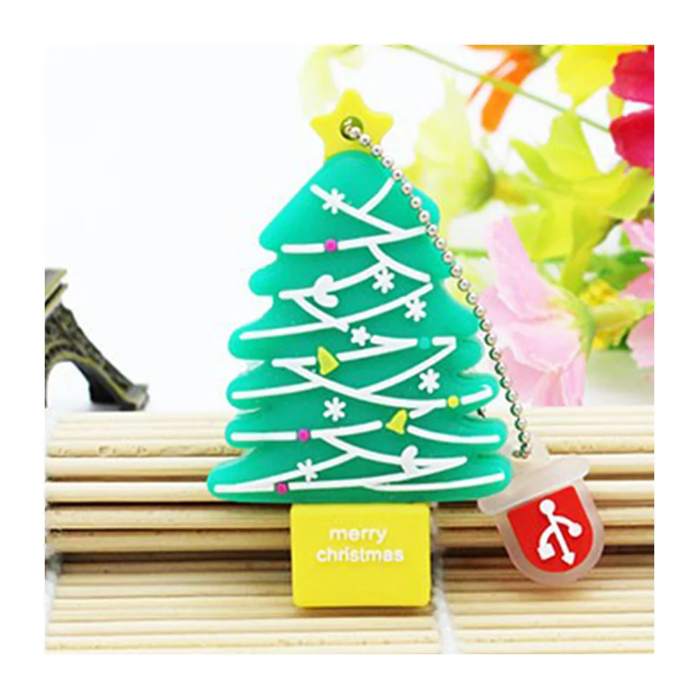 Флешка Резиновая Елка Christmas Tree Q441 зеленый 32 Гб - фото 3