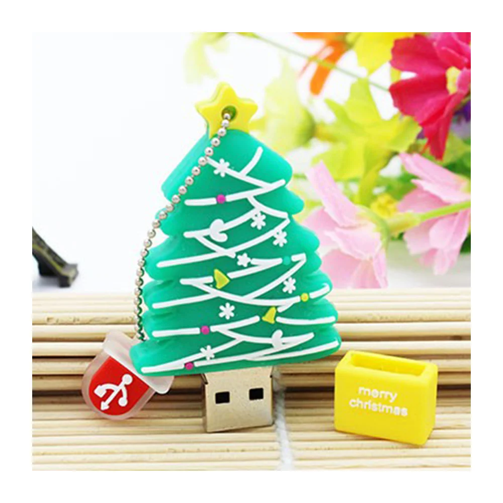 Флешка Резиновая Елка Christmas Tree Q441 зеленый 512 Гб - фото 4