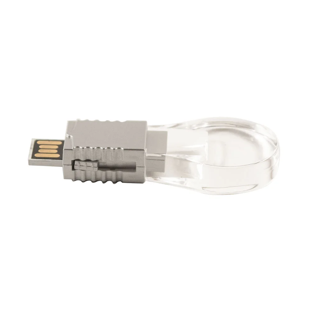 Флешка Пластиковая Лампочка Bulb Lite S443 серебряная 8 Гб Прозрачный - фото 6