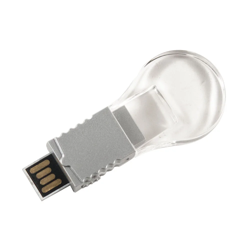 Флешка Пластиковая Лампочка Bulb Lite S443 серебряная 2 Гб Прозрачный - фото 3