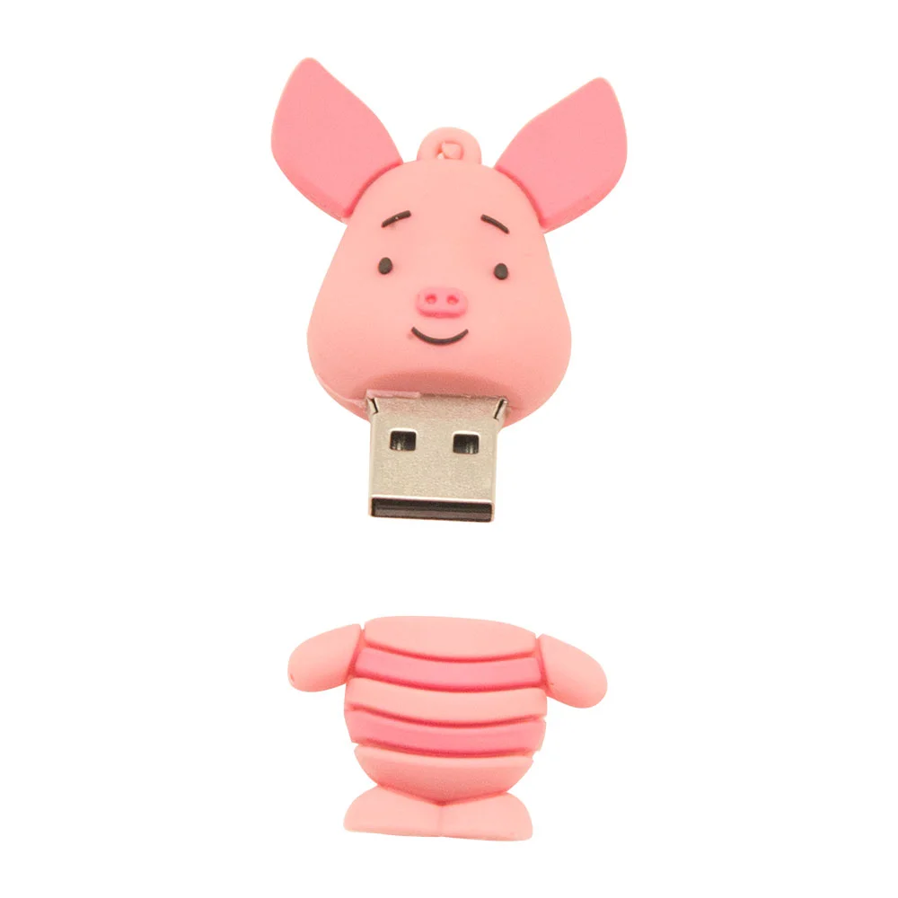 Флешка Резиновая Пятачок Piglet Q455 мальчик розовый 512 Гб - фото 2