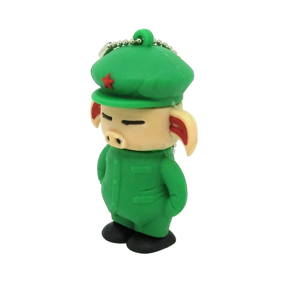 Флешка Резиновая Свинка Солдат Pig Soldier Q457 зеленый 8 Гб - фото 7