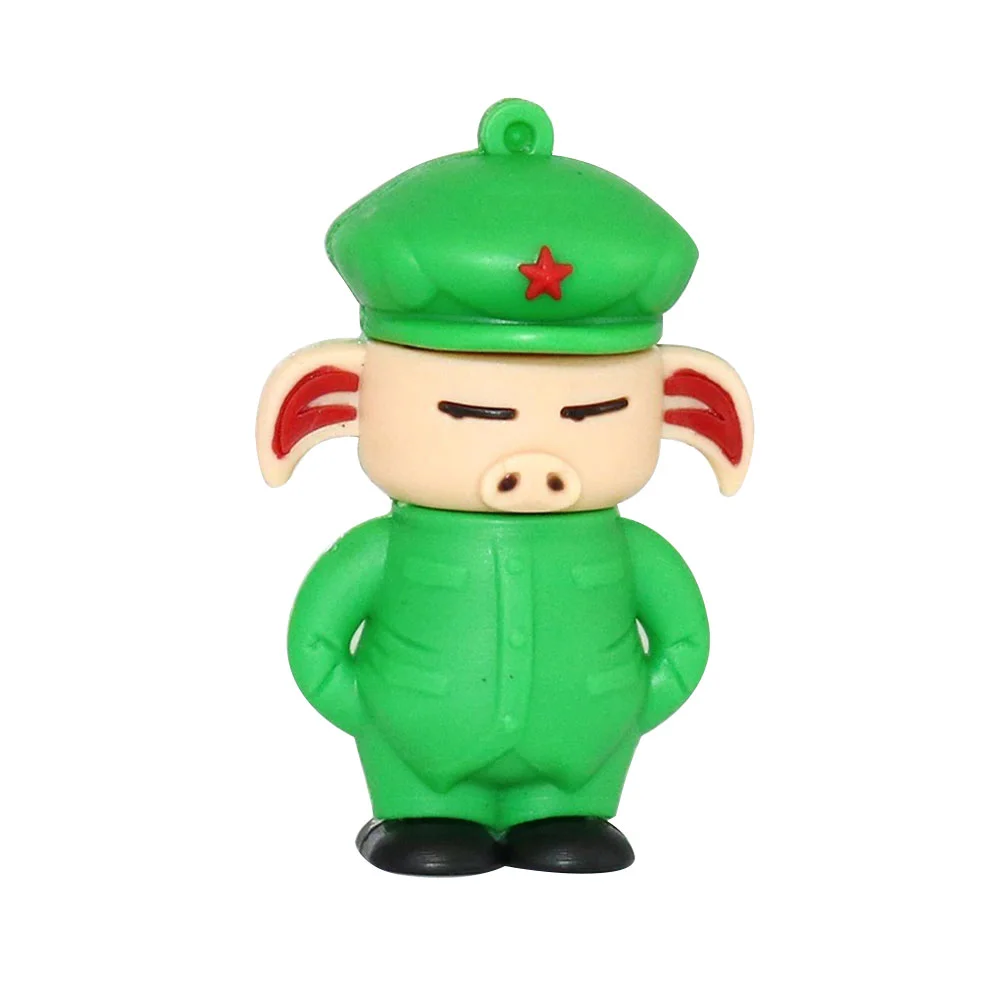 Флешка Резиновая Свинка Солдат Pig Soldier Q457 зеленый 512 Гб - фото 6