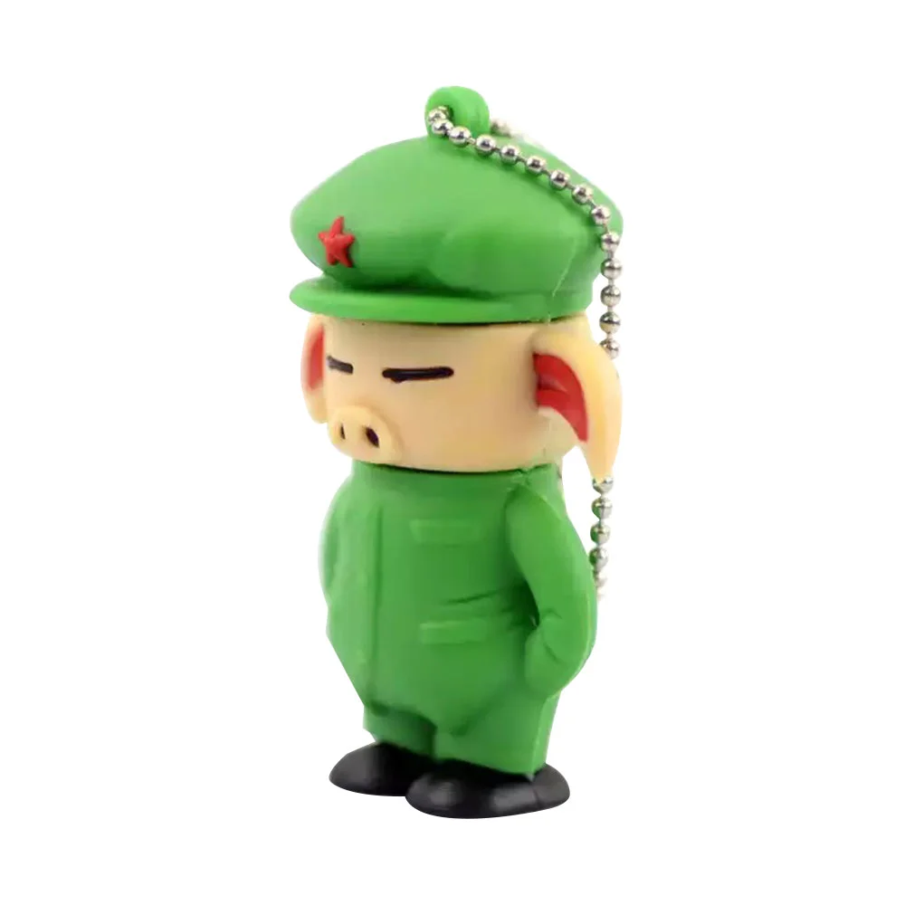 Флешка Резиновая Свинка Солдат Pig Soldier Q457 зеленый 512 Гб - фото 9
